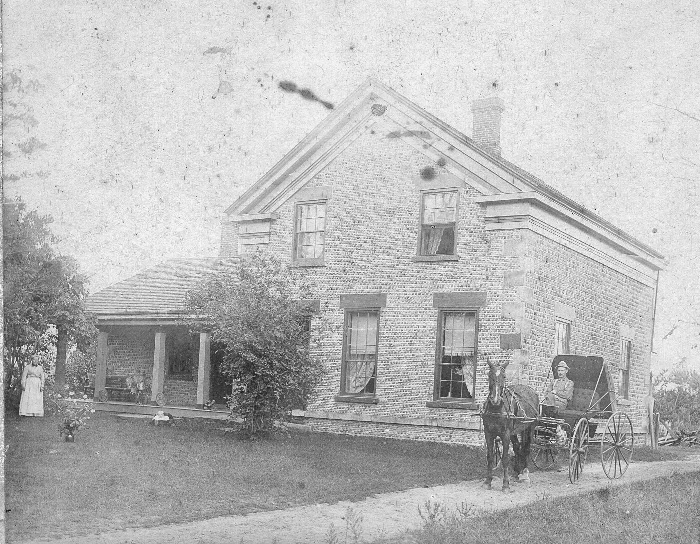 Upright Wing Cobblestone House Ca. 1840