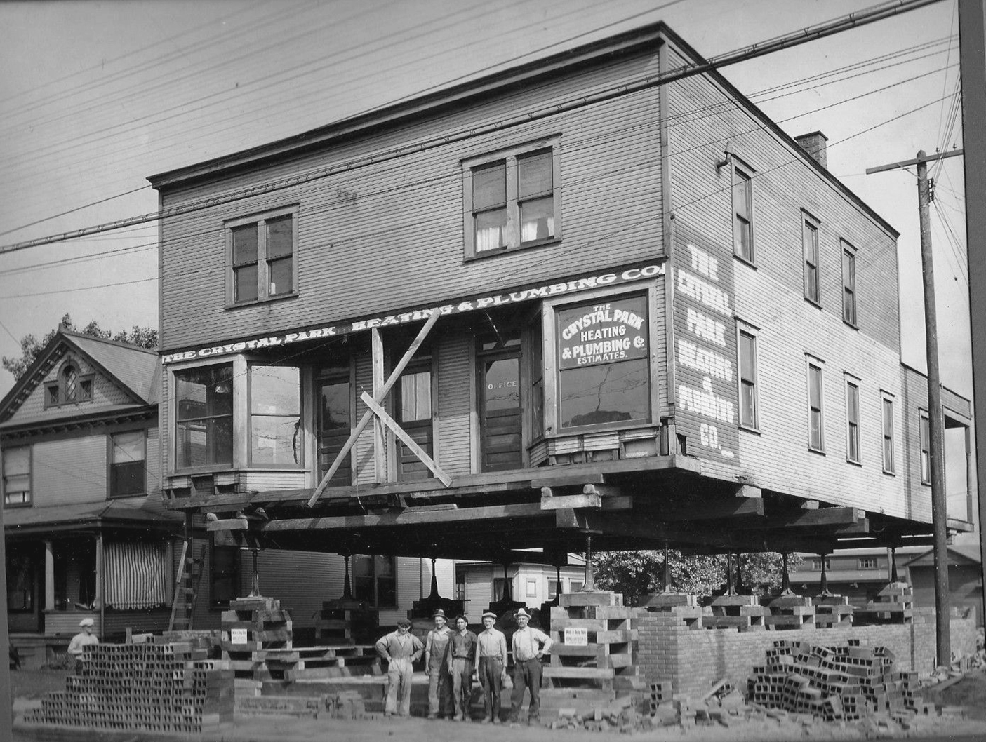 Lifting a Ca. 1900 Commercial Store for a New Foundation