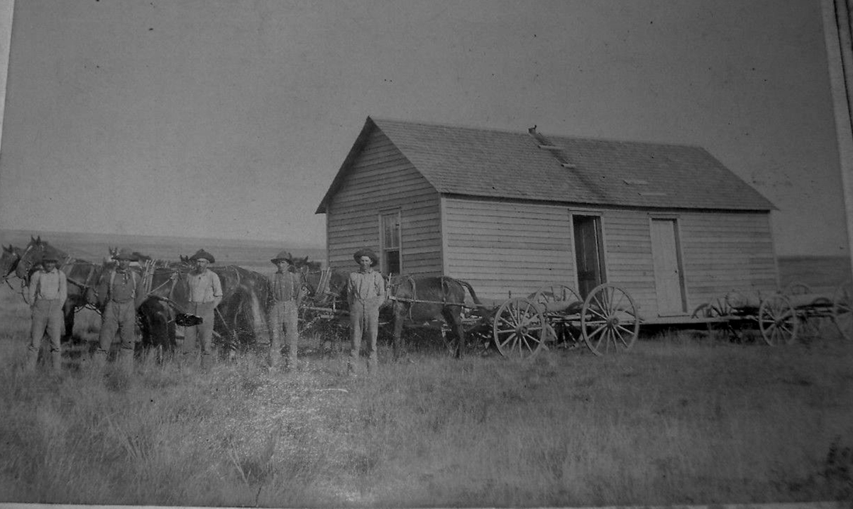 Preparing to Move a Vernacular Two-Door House Ca. 1870s
